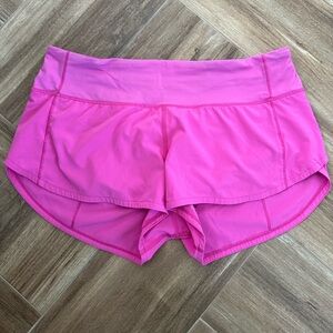 Lululemon Pink Speed Up Shorts Low Rise 2.5”